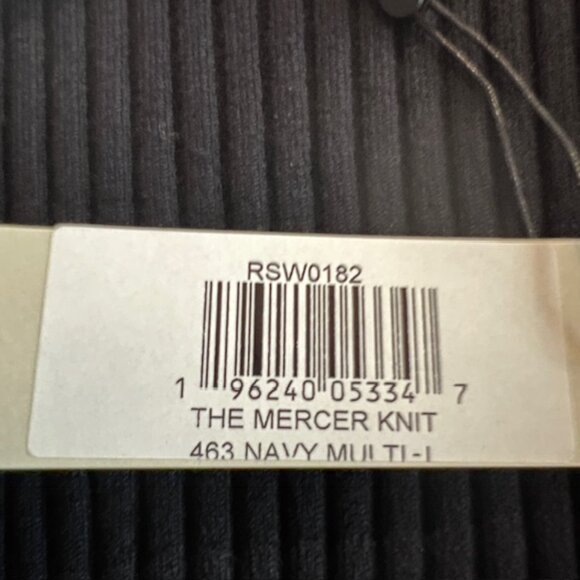 we-ar4 The Mercer Knit Navy Ribbed Crewneck Sweater Size L NWT - Picture 7 of 8